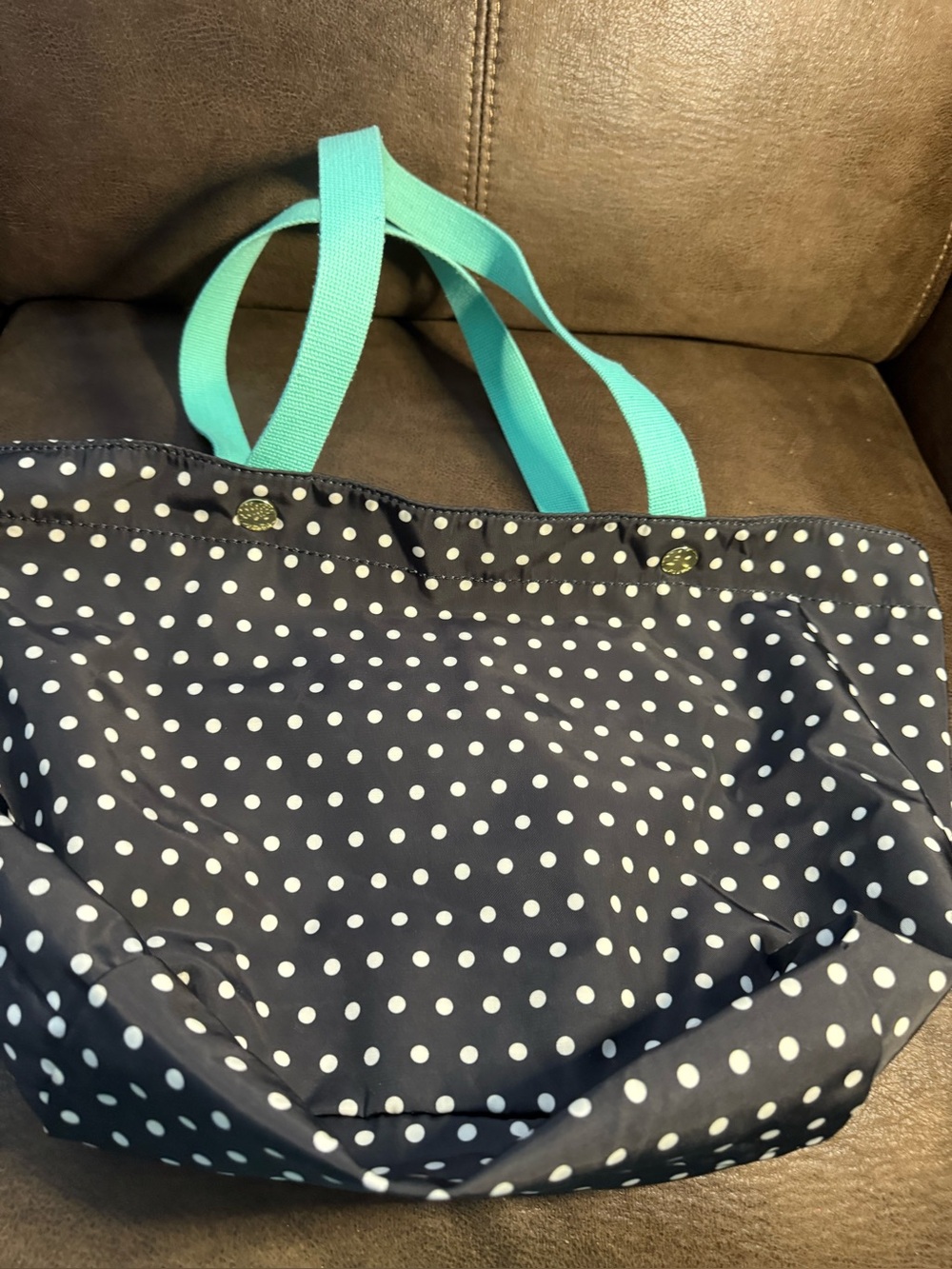 Fossil Nylon Black Polka Dot Tote Shopper Shoulder Bag
